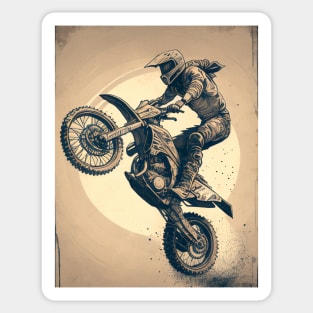 Dirt bike stunt tan background Sticker